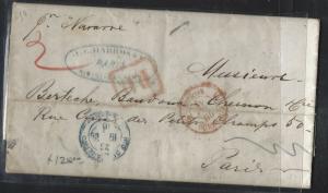 BRAZIL  (PP2701B) 1866 BRITISH PO IN BRAZIL RED PD TO FRANCE