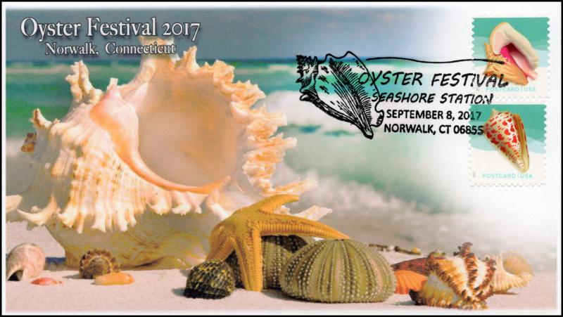 17-276, 2017, Oyster Festival, Norwalk CT, Event Cover, Pictorial Cancel,