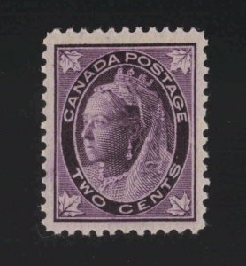 Canada Sc #68 (1897) 2c purple Victoria Maple Leaf Mint VF NH