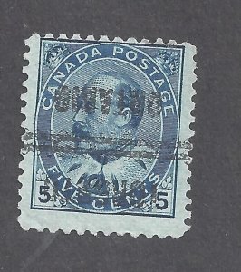 Canada # 91 USED 5c BLUE KEVII INVERTED-REVERSE OTTAWA PRECANCEL BS27830