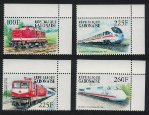 Gabon German Locomotives 4v Corners 2000 MNH SC#1025-1028 MI#1507-1510