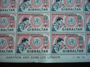 Gibraltar - Full Sheet of 60 Stamps - World Health Organisation