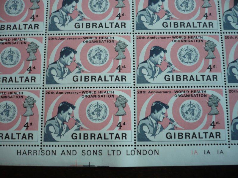 Gibraltar - Full Sheet of 60 Stamps - World Health Organisation