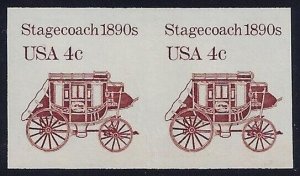 2228b Imperf & Huge Tagging Shift Error / EFO Pair Stagecoach Cat $175 Mint NH