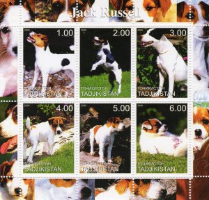 Tadjikistan 2000  DOGS JACK RUSSELL Sheetlet (6) MNH