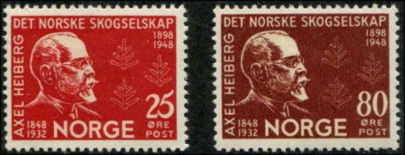 Norway SC# 292-3 Axel Heiberg, Forestry founder set MH