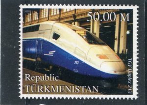 Turkmenistan 1999 TRAIN TGV DUPLEX 213 1 stamp Perforated Mint (NH)