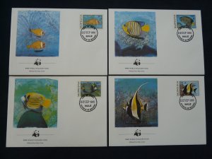 WWF fish set of 4 FDC Maldives 1986 (-50% for 10 sets or more)