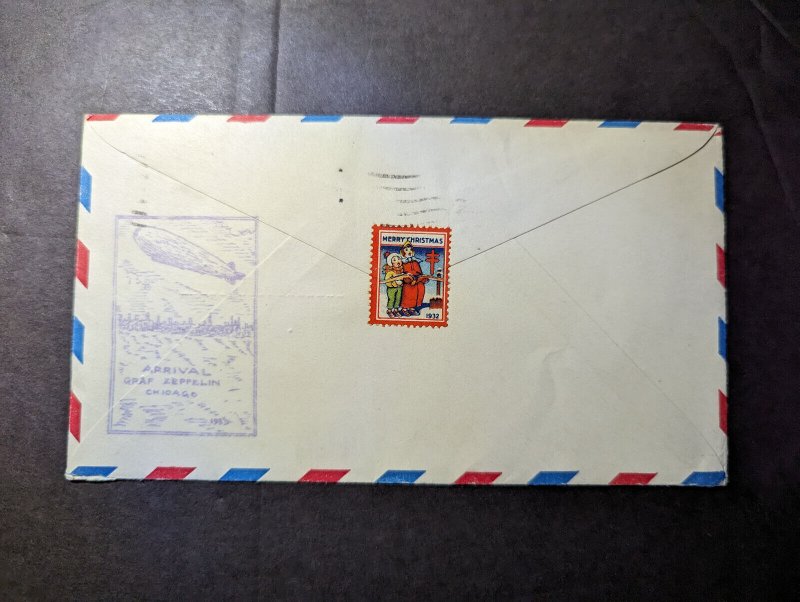 1933 USA Airmail LZ 127 Graf Zeppelin Cover Chicago IL to Atlantic City NJ