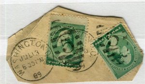USA; 1870s Washington 2c. issue fine used POSTMARK PIECE numeral ' 5 '