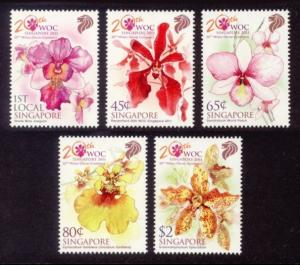 Singapore Sc# 1516-20 MNH World Orchid Conference