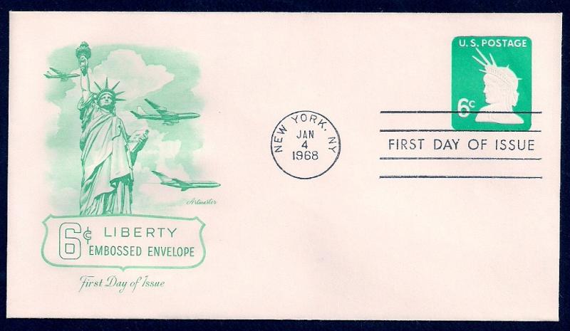 UNITED STATES FDC 6¢ Liberty Envelope 1968 Artmaster