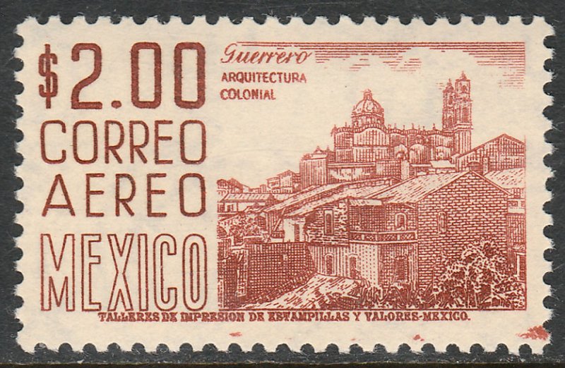 MEXICO C220Hi, $2P 1950 Definitive Perf 11 1/2 X 11 Scarce variety MINT, NH. VF