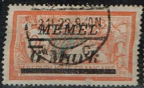 Memel, Scott#80 used, Type Merson Surcharged and Overprinted 'MEMEL'