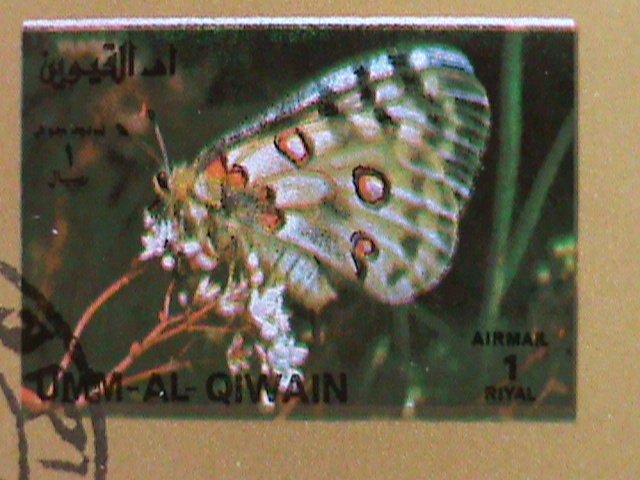 ​UMM AL QIWAIN STAMP-1973- LOVELY BUTTERFLIES  CTO-MNH STAMP SHEET -RARE