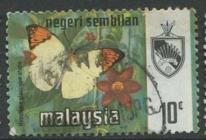 STAMP STATION PERTH Negri Sembilan #89 Butterfly Type & State Crest Used 1971