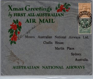 1931 London England Christmas Greetings Signed By Pilot FFC Cover To Australia