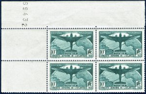 [st1061] FRANCE 1936 Scott#C17 Block of 4 MNH  100th South Atlantic Flight