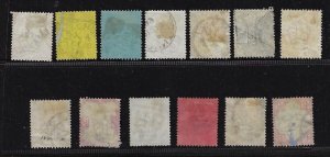 UK GB 1887 QUEEN VICTORIA SET OF 13 TO 1 SHILLING SG 197 211