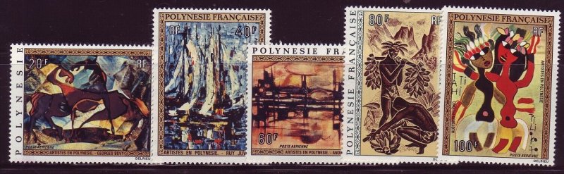 French Polynesia Sc C89-93 MNH of 1972 - Art, Paintings - HA19