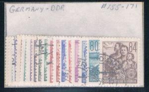 Germany DDR 155-171 Used set Scenes (G0238)