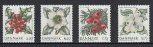 Denmark MNH Scott #1418-#1421 Set of 4 Winter Berries and Flowers