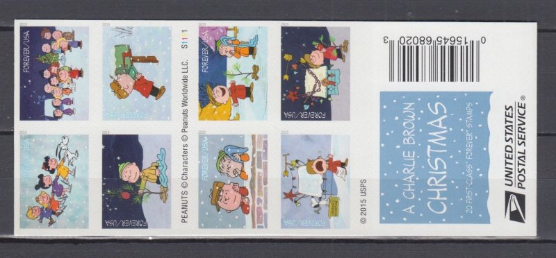 (B) USA #5030b Peanuts Charlie Brown booklet of 20 forever stamps MNH