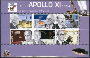 Guyana 2811 af sheet,MNH. 1st Manned Moon Landing,25th Ann.1994.