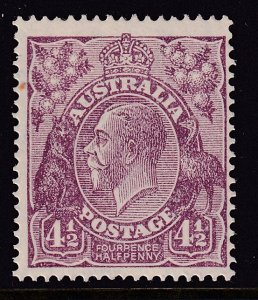 Sc# 74 1927 Australia 4½ pence KGV MLMH perf 14 Wmk 203 CV $22.50 Stk #2