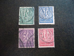 Stamps - Germany - Scott# O17,O19-O21 - Used Partial Set of 4 Stamps