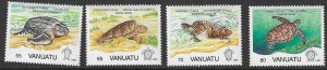 VANUATU SG609/12 1992 TURTLES  MNH