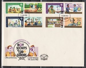 Kenya, Scott cat. 216-223. Scouting & Guides Anniversary. First day cover. ^