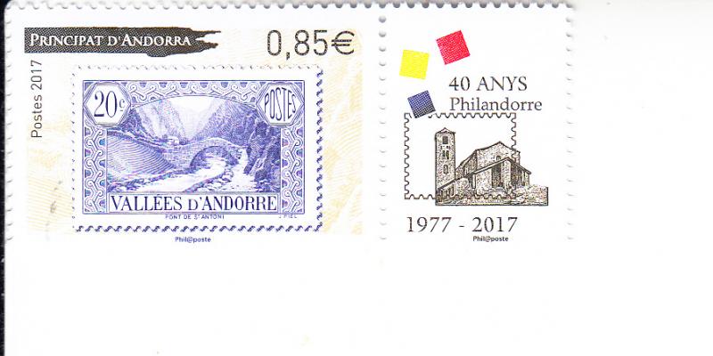 2017 French Andorra Philandorre 1977-2017 (Scott 771) MNH