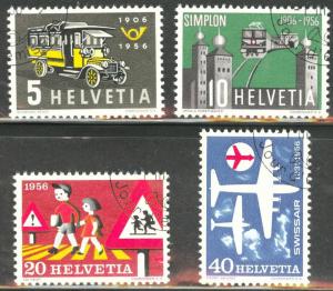 Switzerland Scott 355-358 used CTO 1956 stamp set CV$2.60