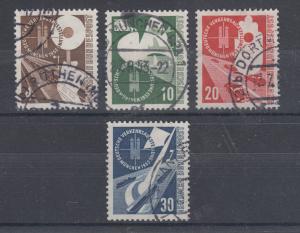 Germany Sc 698-701 used 1953 Train & Signal complete, VF