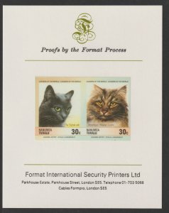 TUVALU 1985 DOMESTIC CATS  imperf on FORMAT INTERNATIONAL PROOF CARD