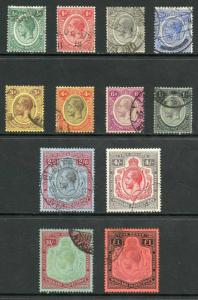 Nyasaland SG83/98 KGV Set of 12 Wmk Mult Crown CA used