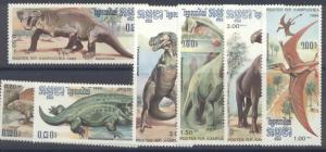 Cambodia 663-9 MNH - Dinosaurs, Tarbosaurus