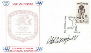 Autograph Oddibe McDowell Olympic Baseball Los Angeles 1984 #2089 Jim Thorpe