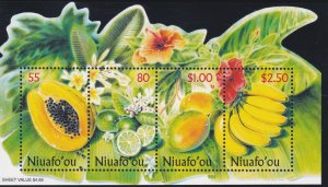 Tonga - Niuafo'ou # 233, Fruit Souvenir Sheet, Mint NH, 1/2 Cat