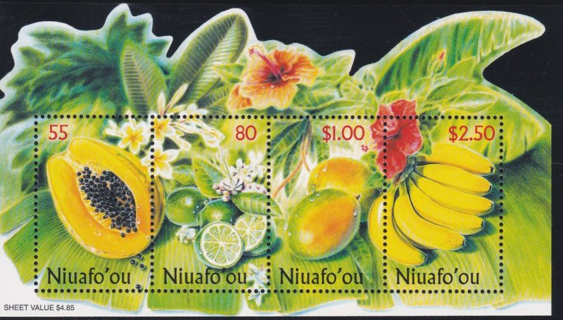 Tonga - Niuafo'ou # 233, Fruit Souvenir Sheet, Mint NH, 1/2 Cat