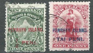 Penrhyn Island 1, 6 SG4, 10 Used F/VF 1902 SCV $23.50