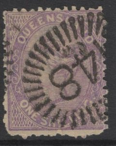 QUEENSLAND SG145 1879 1/= PALE LILAC USED 