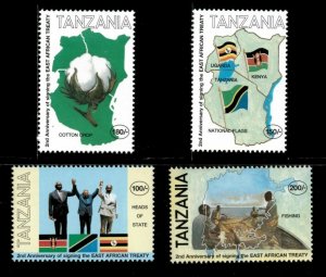 Tanzania 1995 - East African Treaty - Set of 4 Stamps - Scott #1373-76 - MNH