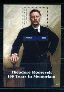 LIBERIA 2019 100th MEMORIAL OF THEODORE ROOSEVELT SOUVENIR  SHEET  MINT NH