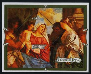 Penrhyn Island 373 MNH Christmas, Art, Virgin & Child, Titian