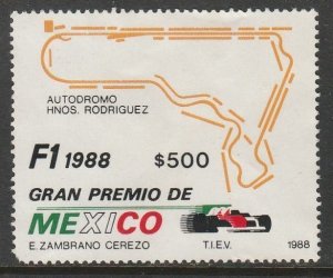 MEXICO 1548, FORMULA 1, MEXICO CITY GRAND PRIX. MINT, NH. F-VF