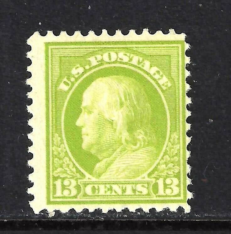 #513 US 13 CENT APPLE GREEN FRANKLIN-MINT-L/H-FINE-VF