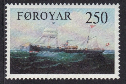 Faroe Islands #91  MNH  1983  old cargo liners  250o