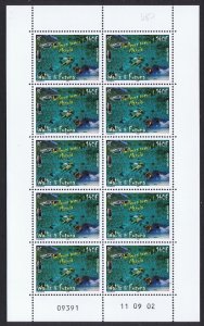 Wallis and Futuna Christmas Full Sheet 2002 MNH SC#562 SG#816